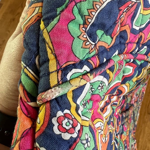 Vera Bradley Venetian Paisley Purse Bag Tote Navy Blue Orange Wristlet Wallet - Picture 9 of 15